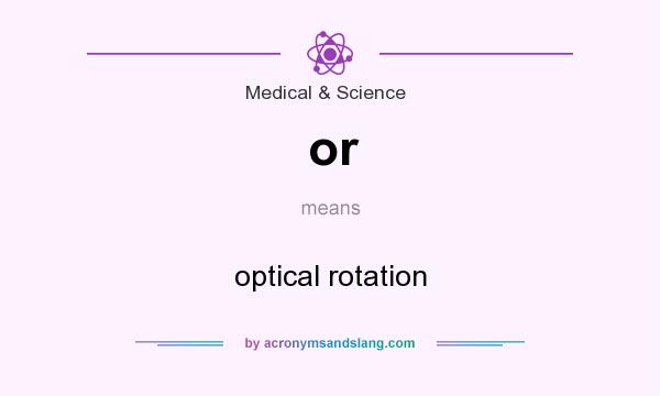 What does or mean? It stands for optical rotation