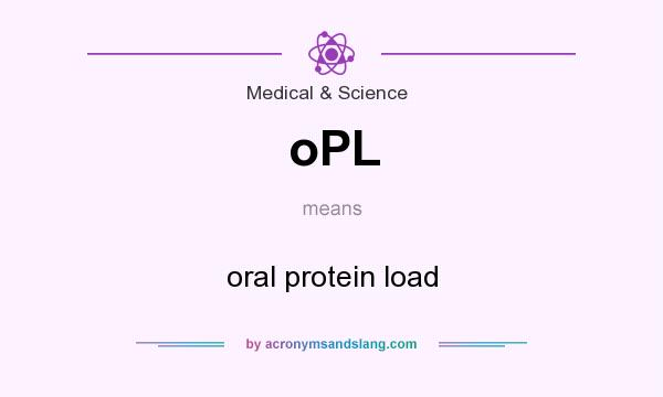 What does oPL mean? It stands for oral protein load