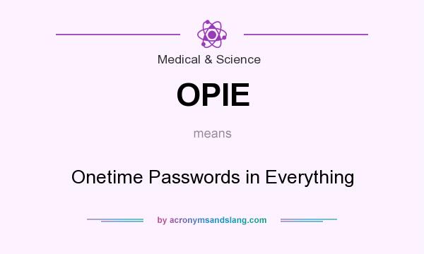 What does OPIE mean? It stands for Onetime Passwords in Everything