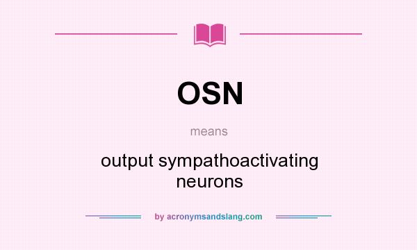 What does OSN mean? It stands for output sympathoactivating neurons