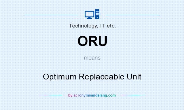 What does ORU mean? It stands for Optimum Replaceable Unit