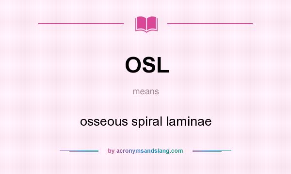 What does OSL mean? It stands for osseous spiral laminae