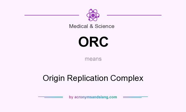 What does ORC mean? It stands for Origin Replication Complex