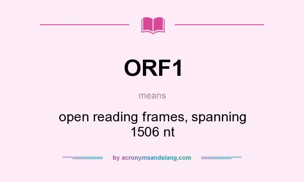 What does ORF1 mean? It stands for open reading frames, spanning 1506 nt