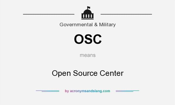 What does OSC mean? It stands for Open Source Center