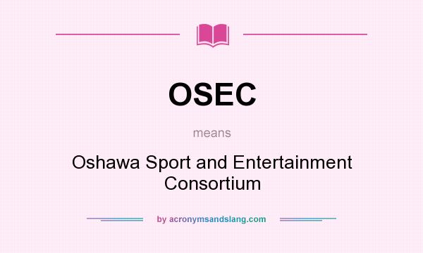 What does OSEC mean? It stands for Oshawa Sport and Entertainment Consortium