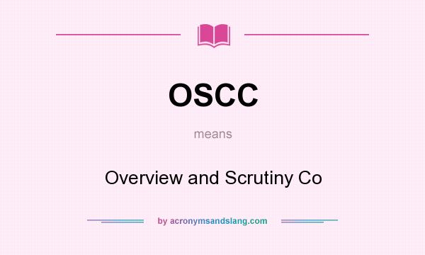 What does OSCC mean? It stands for Overview and Scrutiny Co