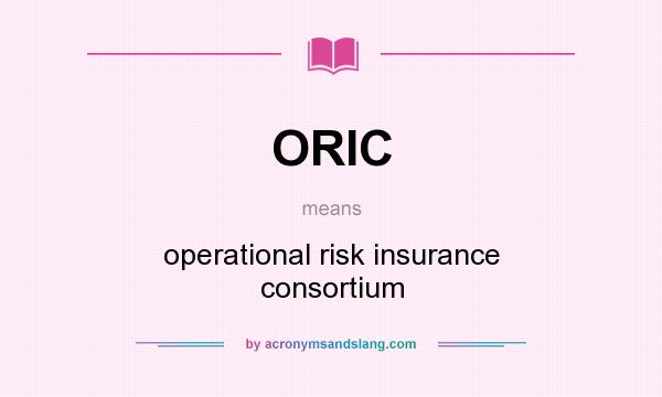 What does ORIC mean? It stands for operational risk insurance consortium