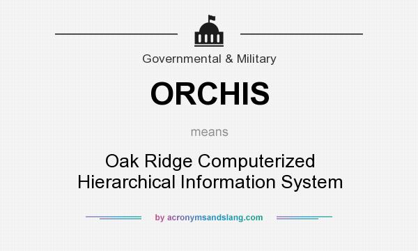 What does ORCHIS mean? It stands for Oak Ridge Computerized Hierarchical Information System
