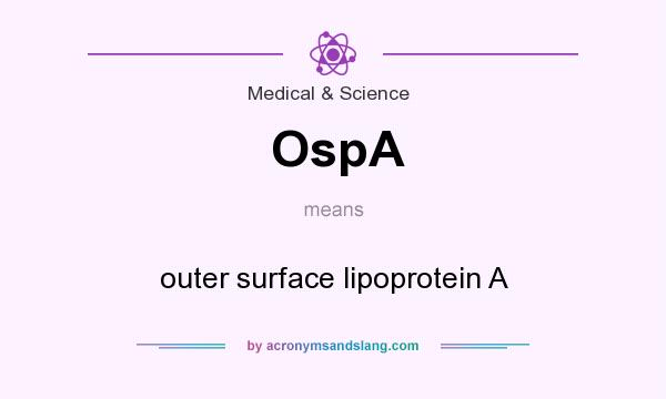 What does OspA mean? It stands for outer surface lipoprotein A
