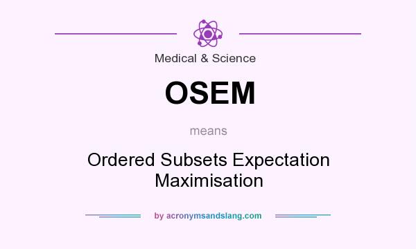 What does OSEM mean? It stands for Ordered Subsets Expectation Maximisation