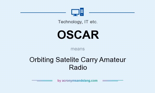 What does OSCAR mean? It stands for Orbiting Satelite Carry Amateur Radio