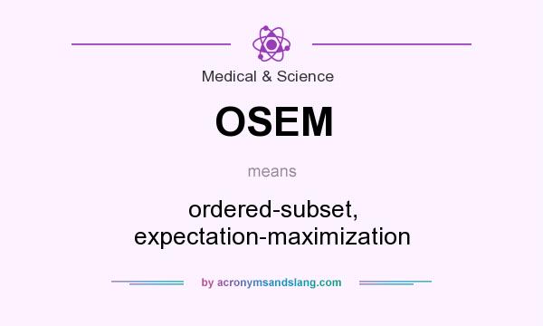 What does OSEM mean? It stands for ordered-subset, expectation-maximization