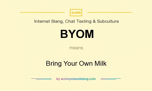 What does BYOM mean? It stands for Bring Your Own Milk