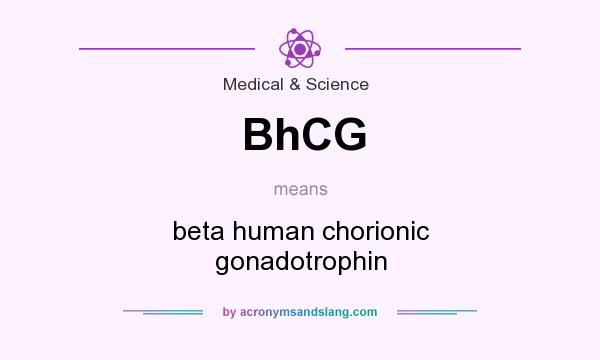 What does BhCG mean? It stands for beta human chorionic gonadotrophin