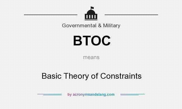 What does BTOC mean? It stands for Basic Theory of Constraints