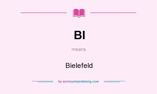 What does BI mean? It stands for Bielefeld