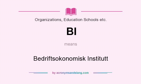 What does BI mean? It stands for Bedriftsokonomisk Institutt