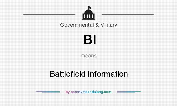 What does BI mean? It stands for Battlefield Information