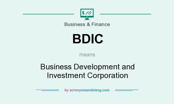 What does BDIC mean? It stands for Business Development and Investment Corporation