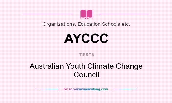 What does AYCCC mean? It stands for Australian Youth Climate Change Council