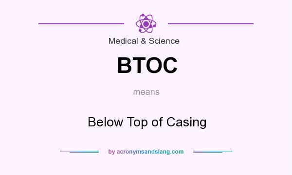 What does BTOC mean? It stands for Below Top of Casing