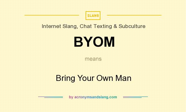 What does BYOM mean? It stands for Bring Your Own Man