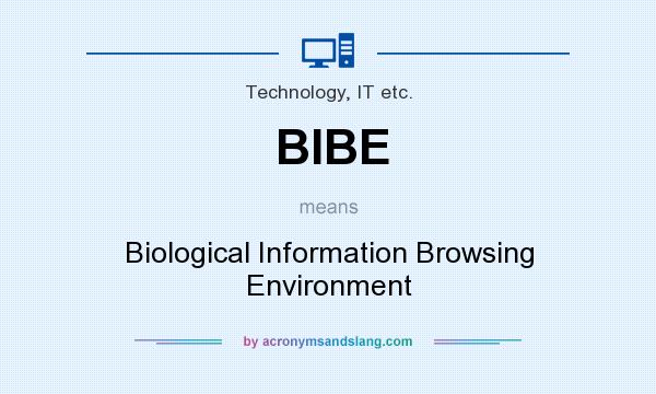 What does BIBE mean? It stands for Biological Information Browsing Environment