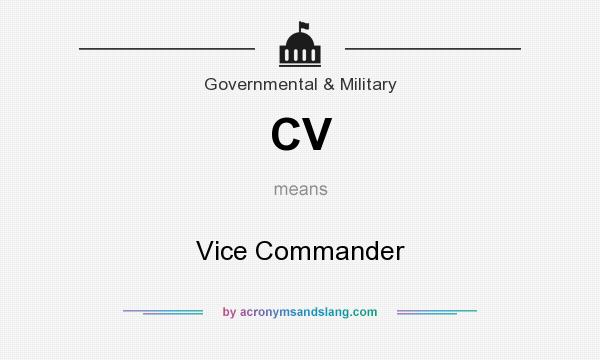 What does CV mean? It stands for Vice Commander