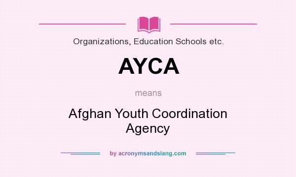 What does AYCA mean? It stands for Afghan Youth Coordination Agency