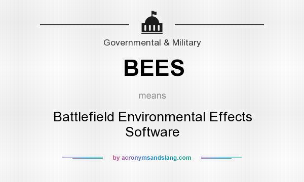 What does BEES mean? It stands for Battlefield Environmental Effects Software
