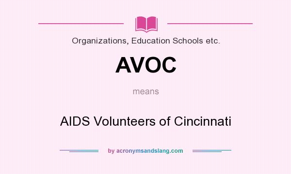 What does AVOC mean? It stands for AIDS Volunteers of Cincinnati