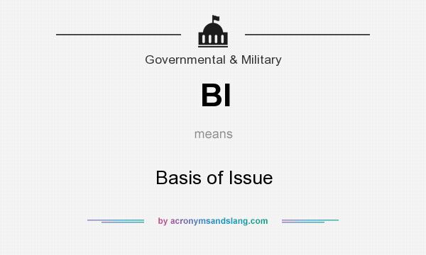 What does BI mean? It stands for Basis of Issue