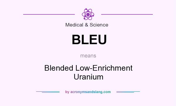 What does BLEU mean? It stands for Blended Low-Enrichment Uranium