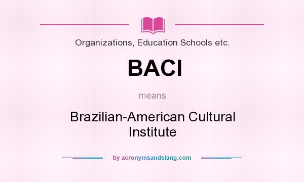 What does BACI mean? It stands for Brazilian-American Cultural Institute