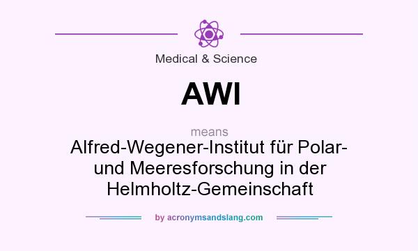 What does AWI mean? It stands for Alfred-Wegener-Institut für Polar- und Meeresforschung in der Helmholtz-Gemeinschaft