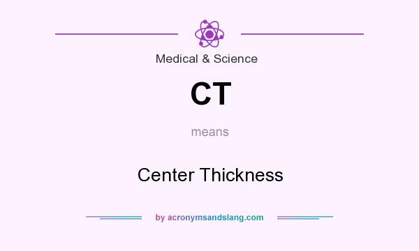 What does CT mean? It stands for Center Thickness