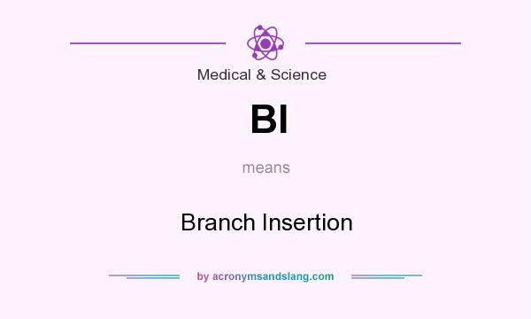 What does BI mean? It stands for Branch Insertion