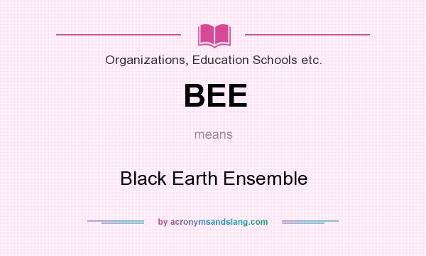 What does BEE mean? It stands for Black Earth Ensemble