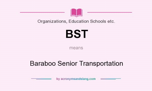 What does BST mean? It stands for Baraboo Senior Transportation
