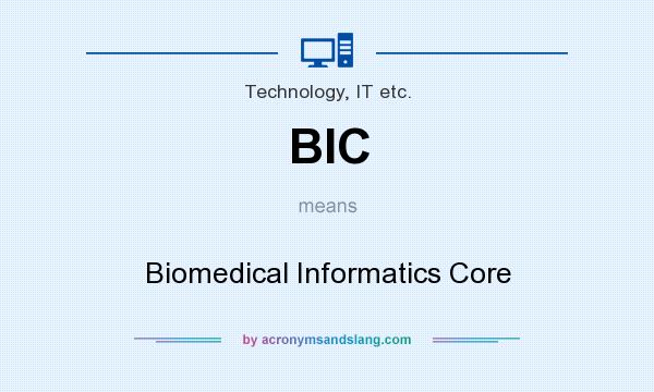 What does BIC mean? It stands for Biomedical Informatics Core