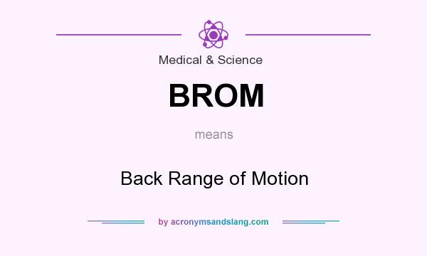 What does BROM mean? It stands for Back Range of Motion