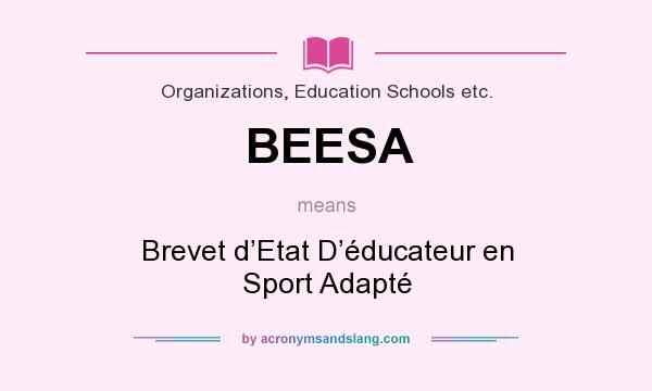What does BEESA mean? It stands for Brevet d’Etat D’éducateur en Sport Adapté