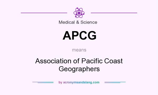 What does APCG mean? It stands for Association of Pacific Coast Geographers
