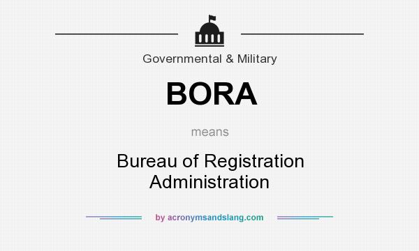 What does BORA mean? It stands for Bureau of Registration Administration