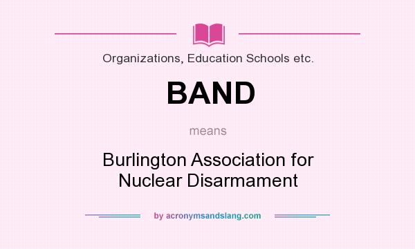 What does BAND mean? It stands for Burlington Association for Nuclear Disarmament