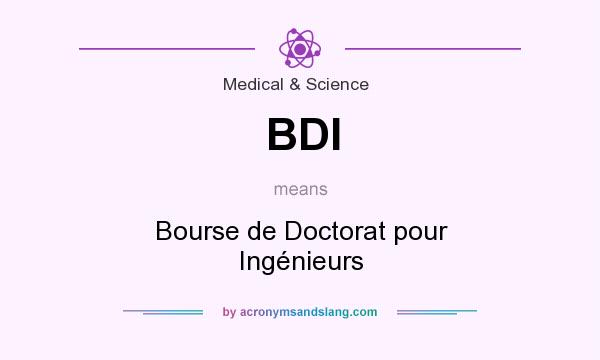 What does BDI mean? It stands for Bourse de Doctorat pour Ingénieurs