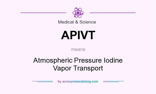 What does APIVT mean? It stands for Atmospheric Pressure Iodine Vapor Transport