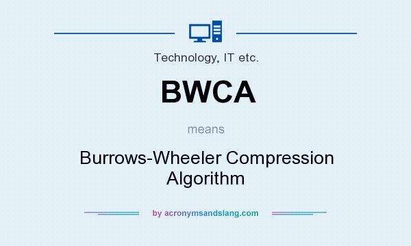 What does BWCA mean? It stands for Burrows-Wheeler Compression Algorithm