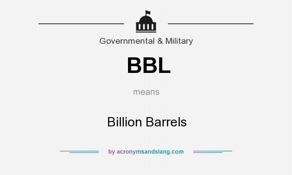 What does BBL mean? It stands for Billion Barrels